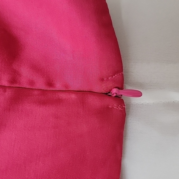 H&M Size L "Cerise" (Bright Pink) Satin Corset Top Adjustable Straps, Drape Neck - Picture 3 of 11